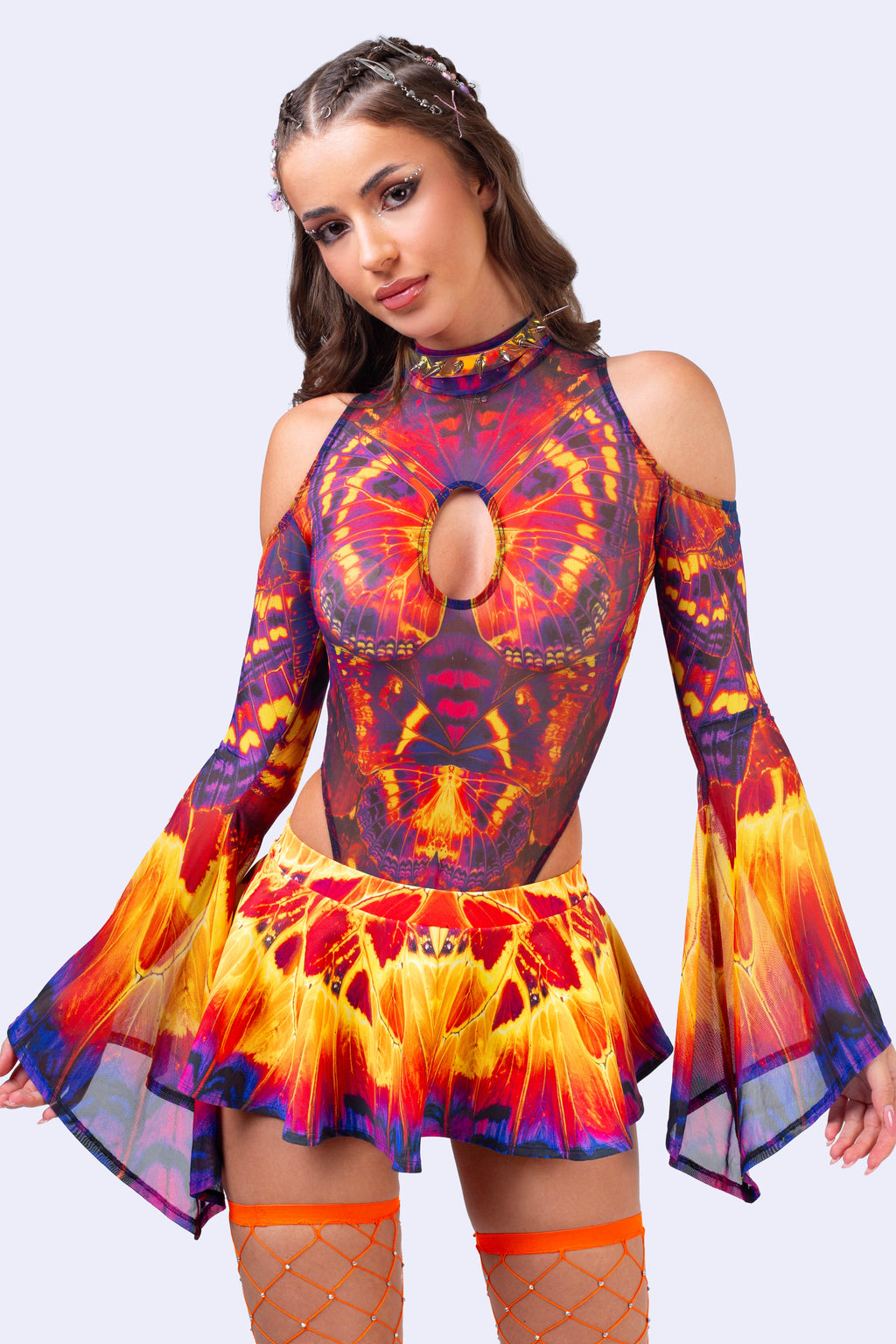 Solar Bloom Micro Skirt Set