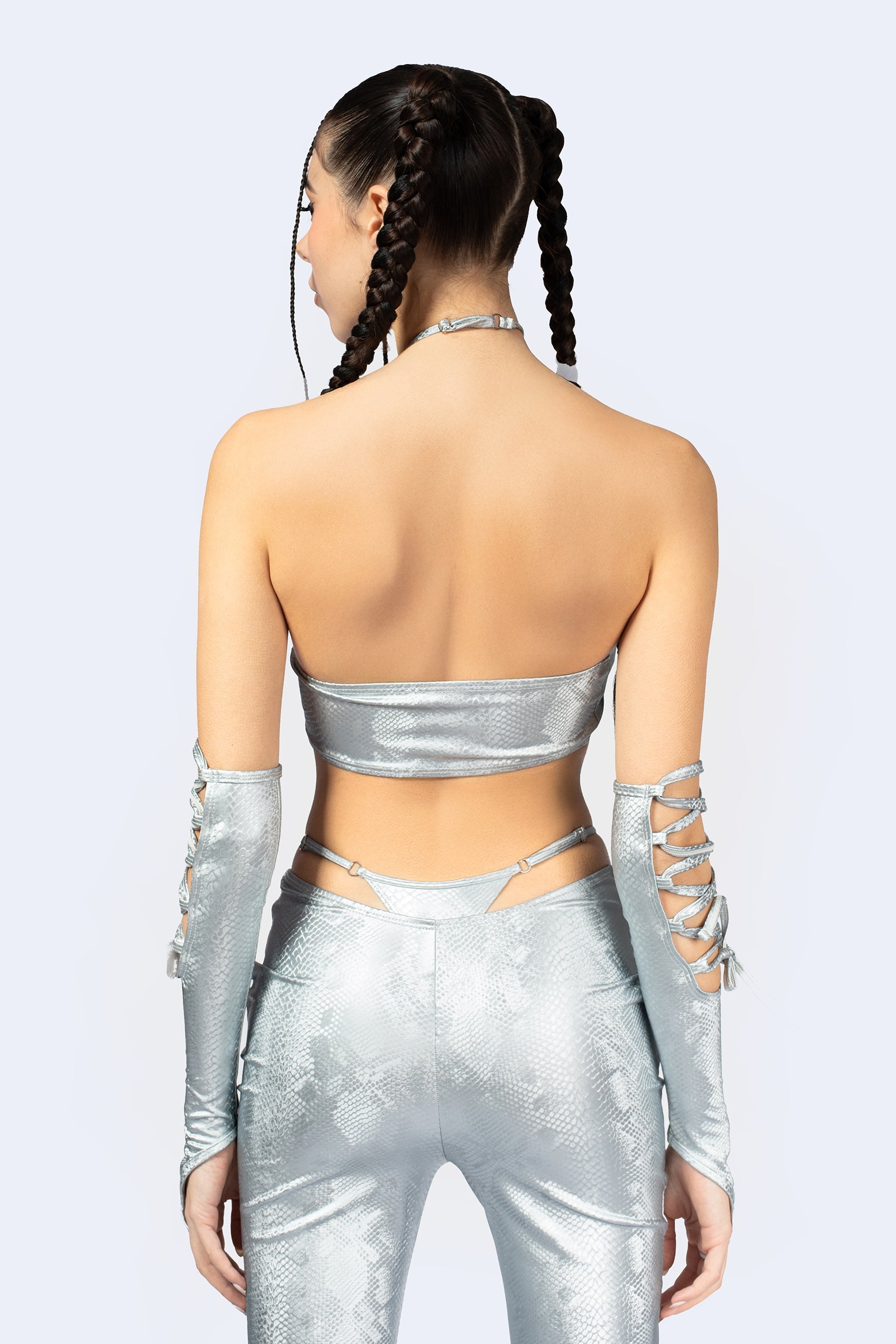 Hard To Get Lace Up Halter Top and Pants Set