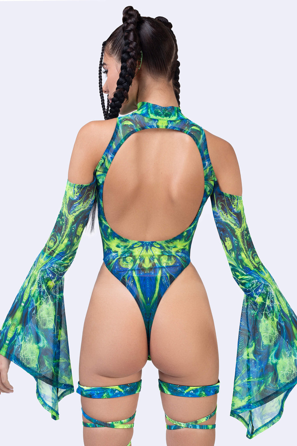 Electric Eden Flared Sleeve Bodysuit