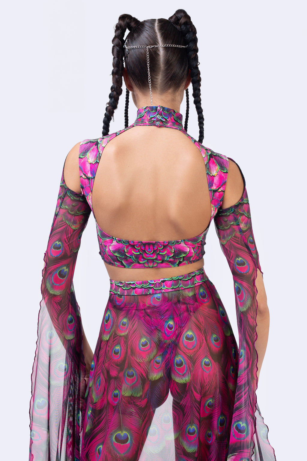 Mystic Peacock Magenta Maxi Sleeve Set