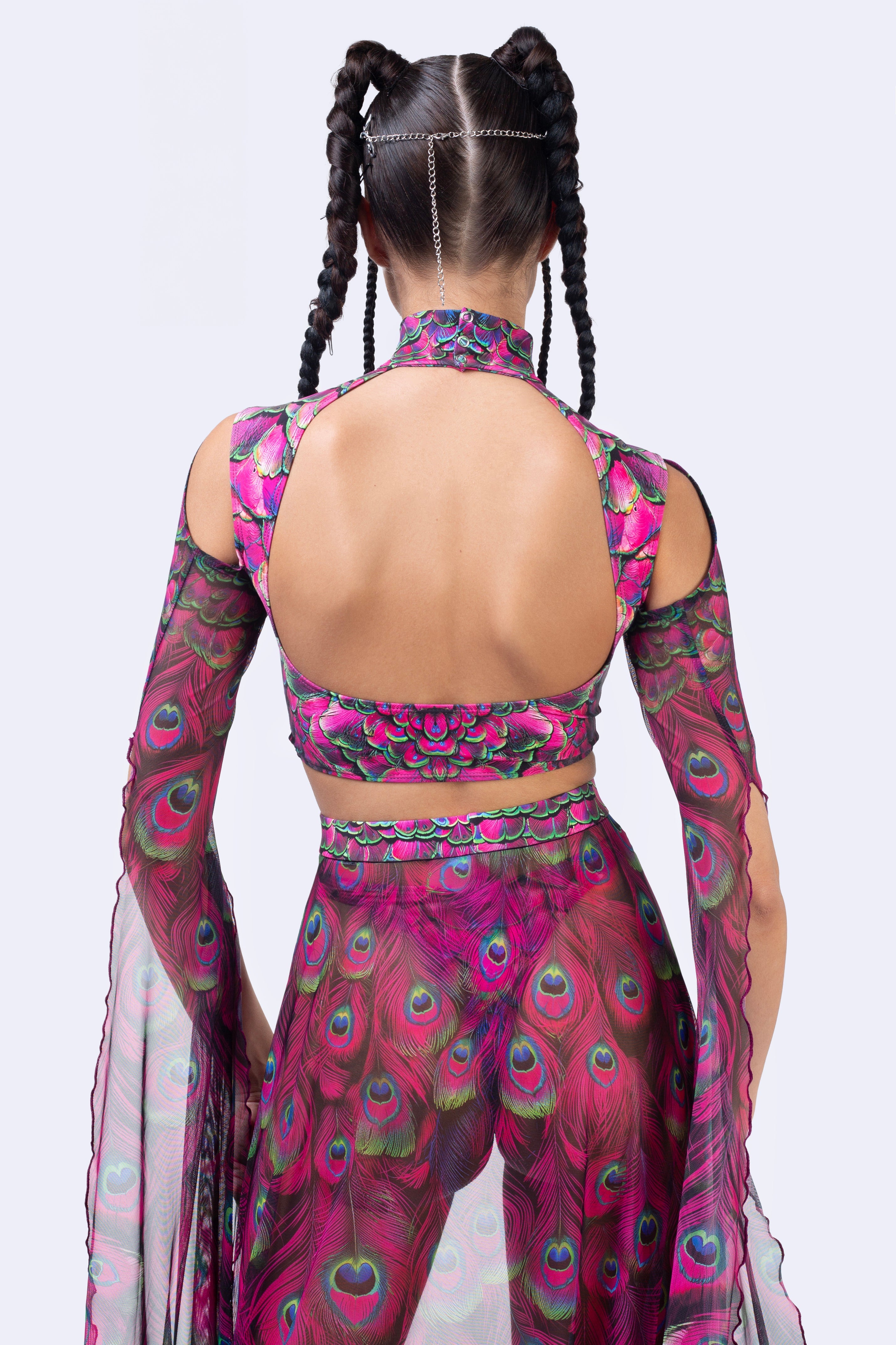 Mystic Peacock Magenta Maxi Sleeve Set
