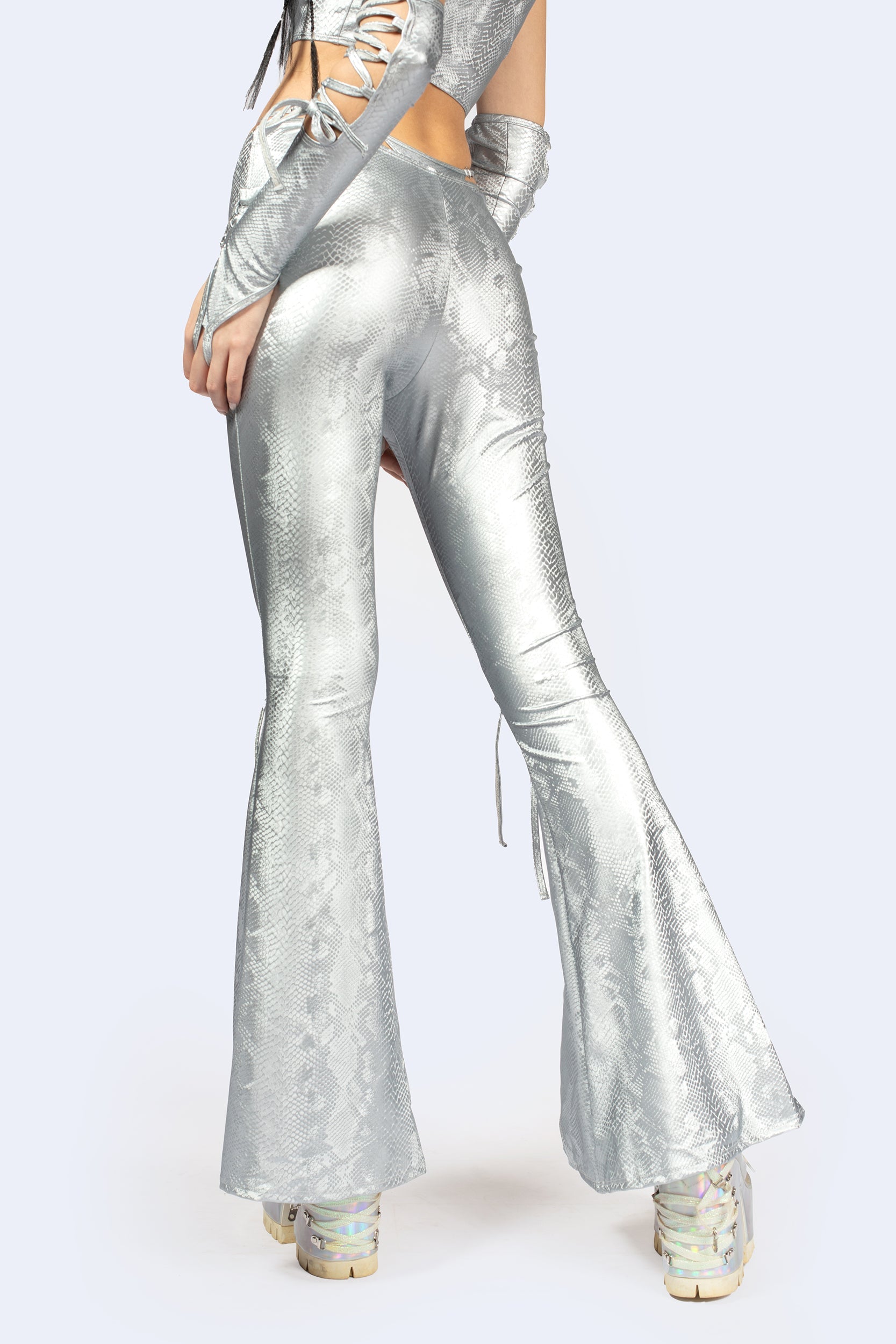 Hard To Get Lace Up Halter Top and Pants Set