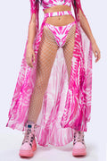 Bubblegum Heat Open-Front Skirt