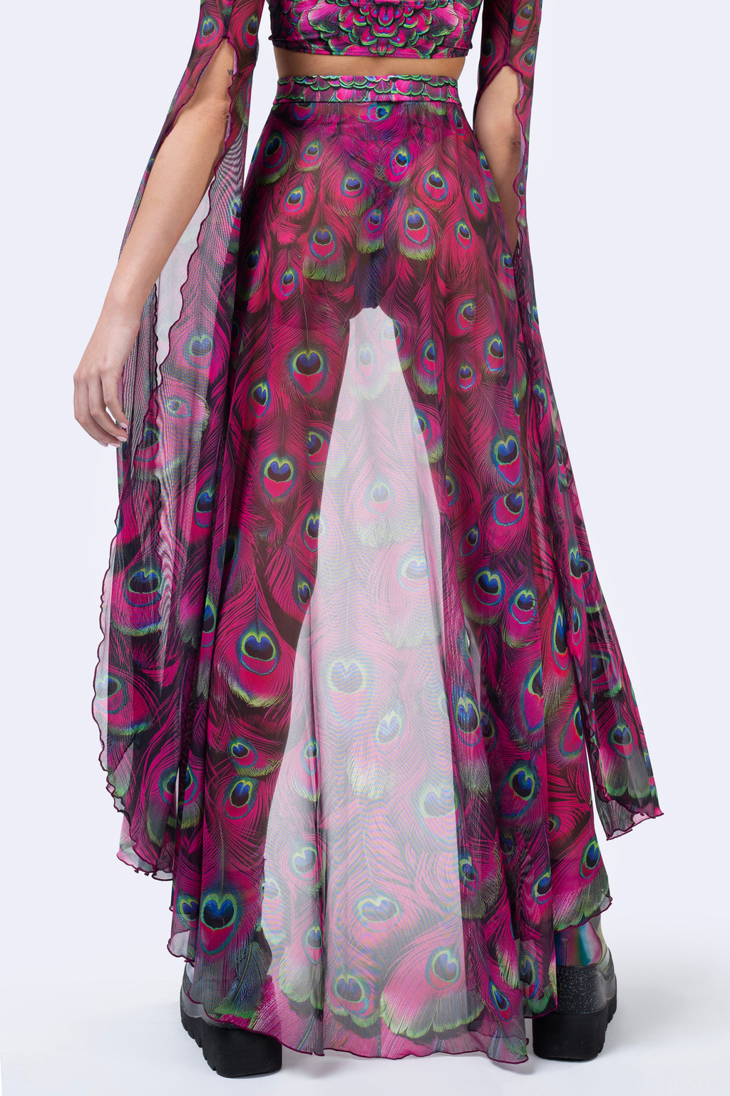 Mystic Peacock Magenta Maxi Sleeve Set
