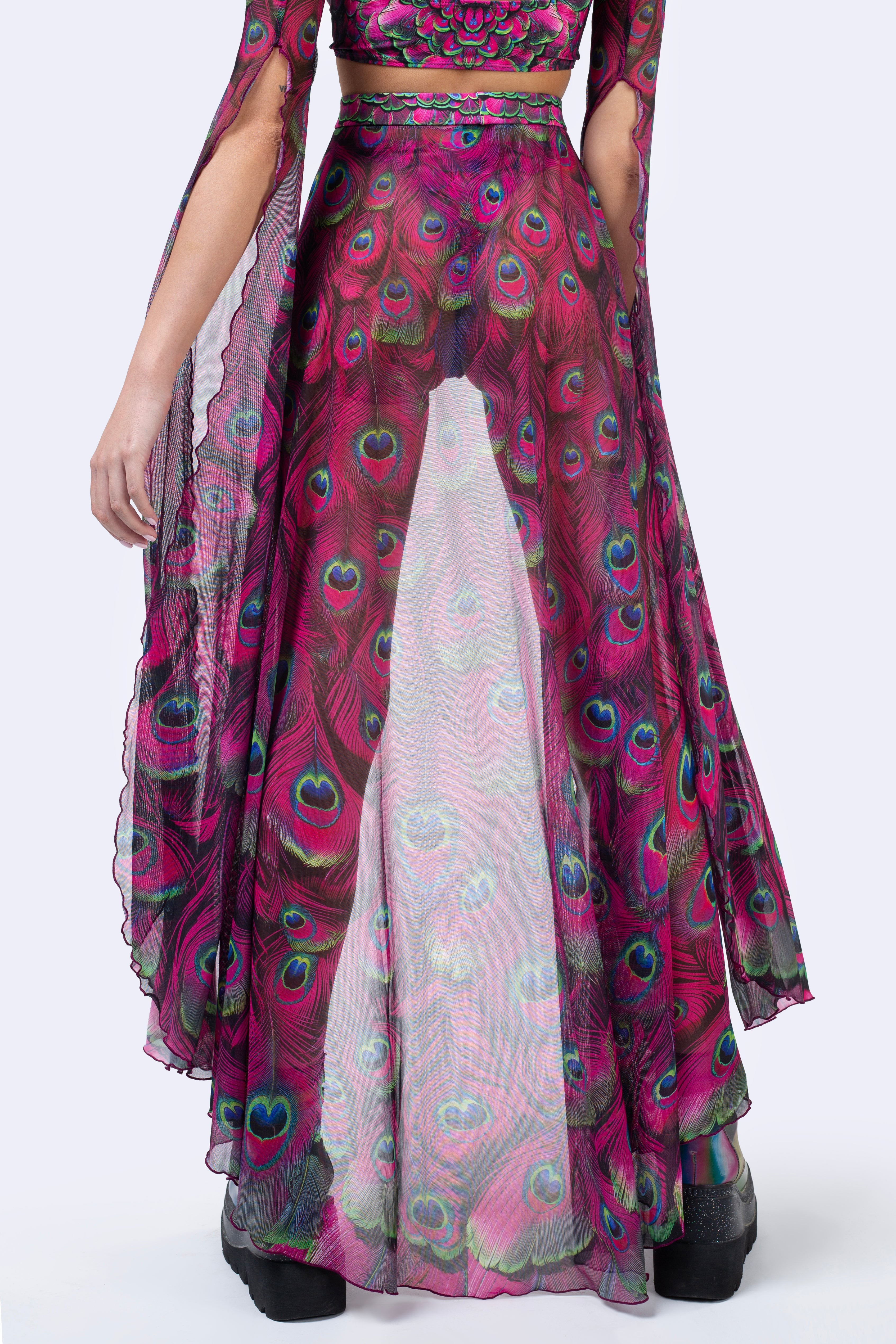 Mystic Peacock Magenta Maxi Sleeve Set