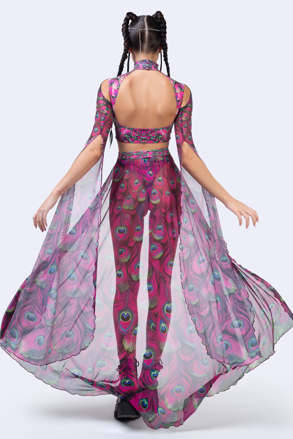 Mystic Peacock Magenta Maxi Sleeve Top