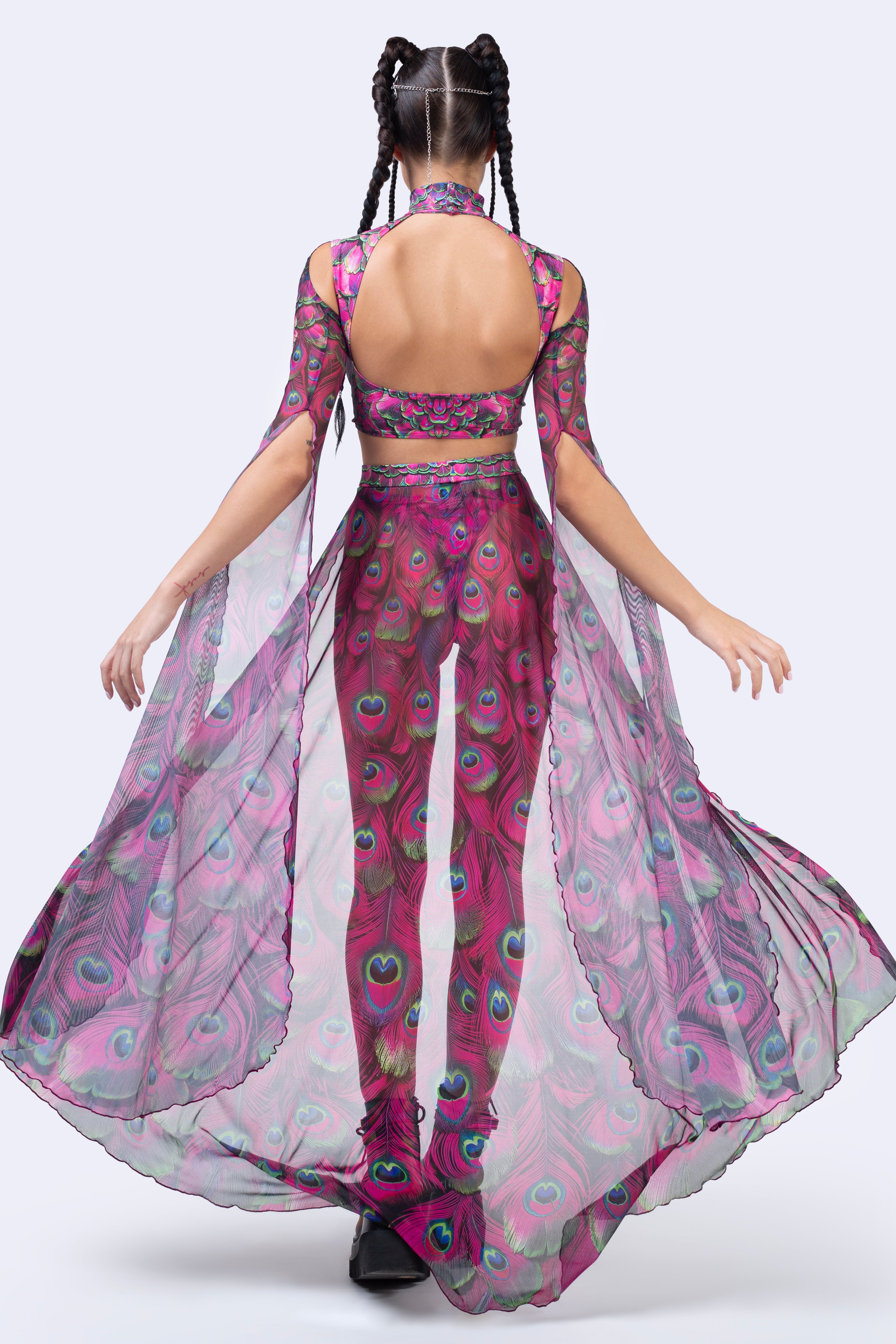 Mystic Peacock Magenta Maxi Sleeve Top