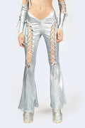 Hard To Get Lace Up Flared Pants