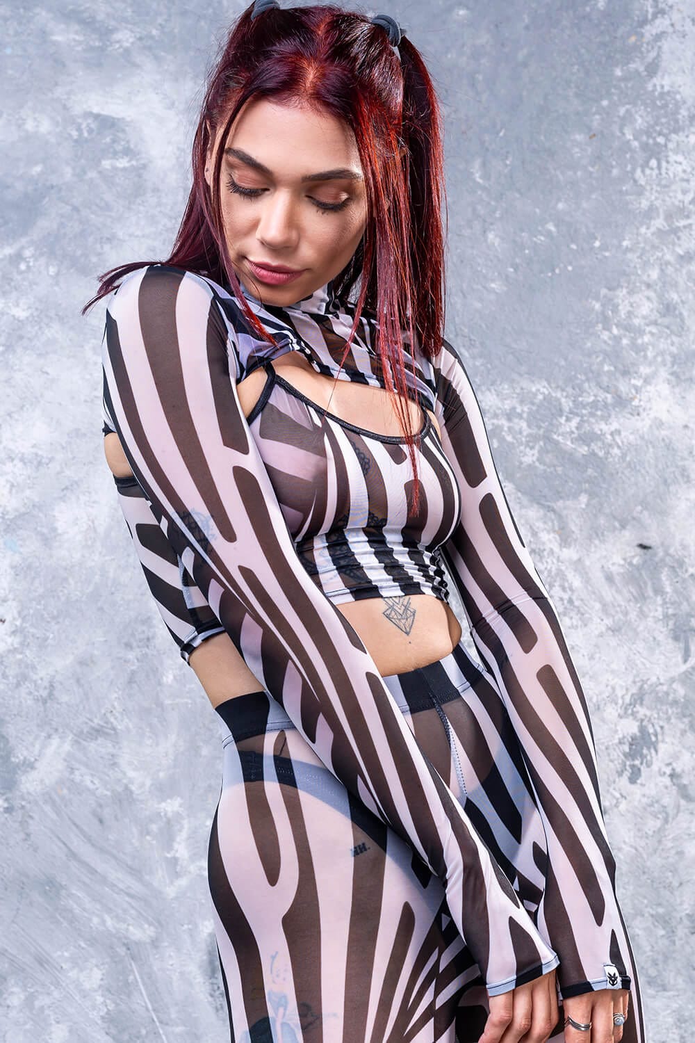 Illusion Mesh 2 Piece Shrug Top