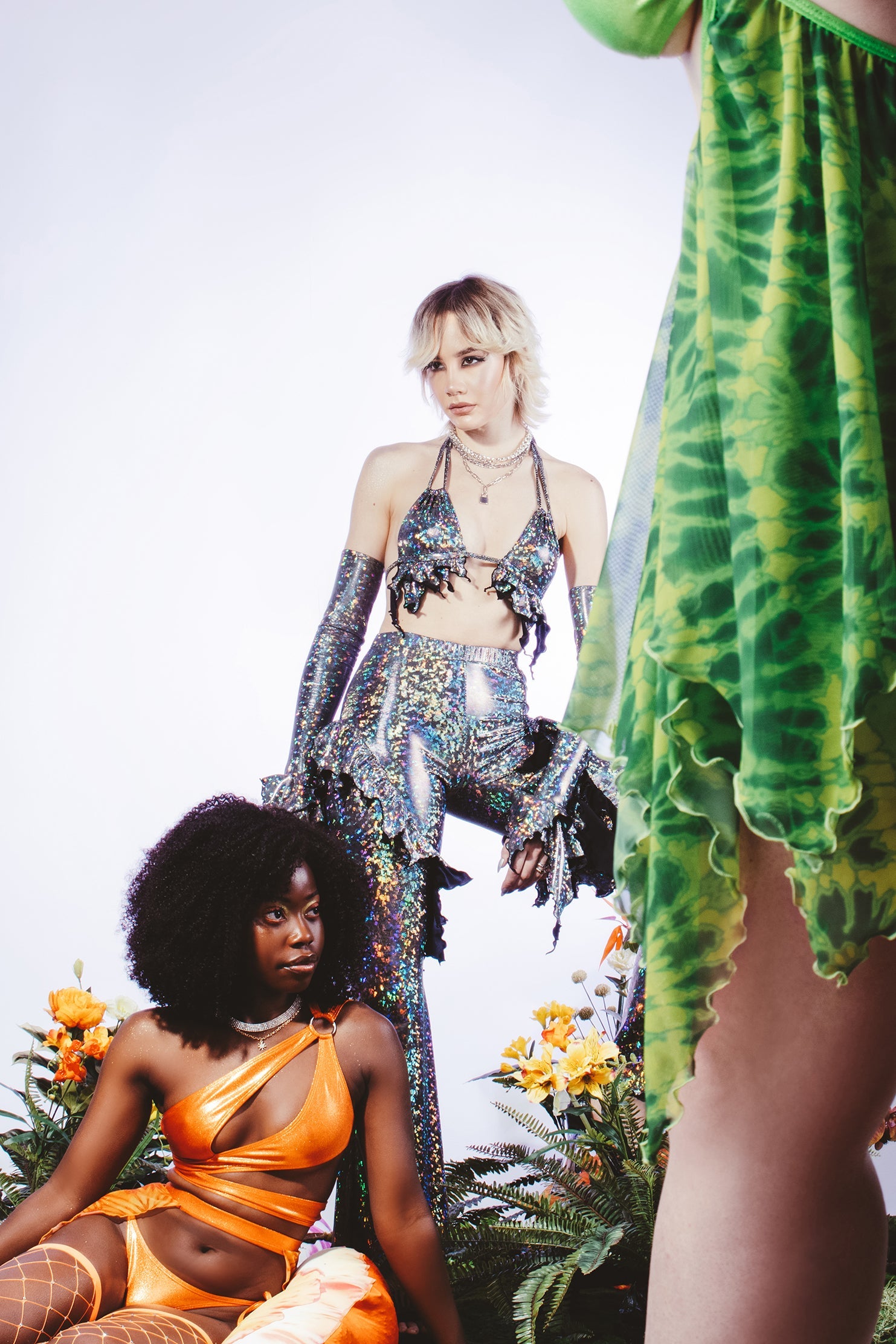 Silvermist Ruffled Crop Top
