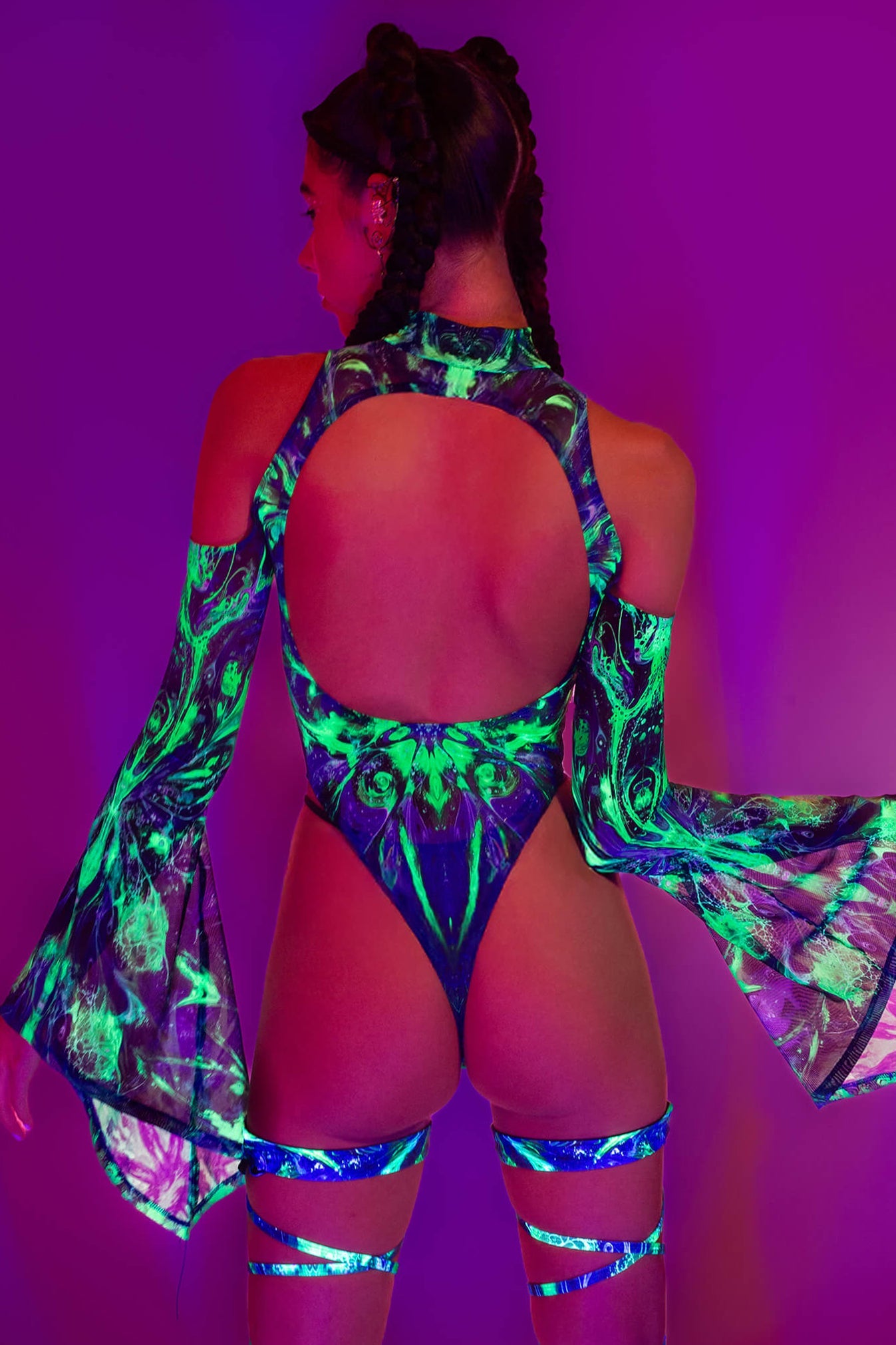 Electric Eden Flared Sleeve Bodysuit