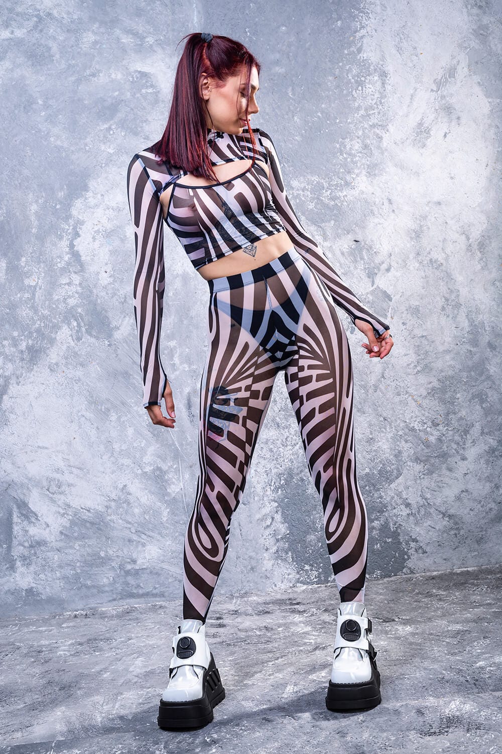 Illusion Mesh 2 Piece Shrug Top