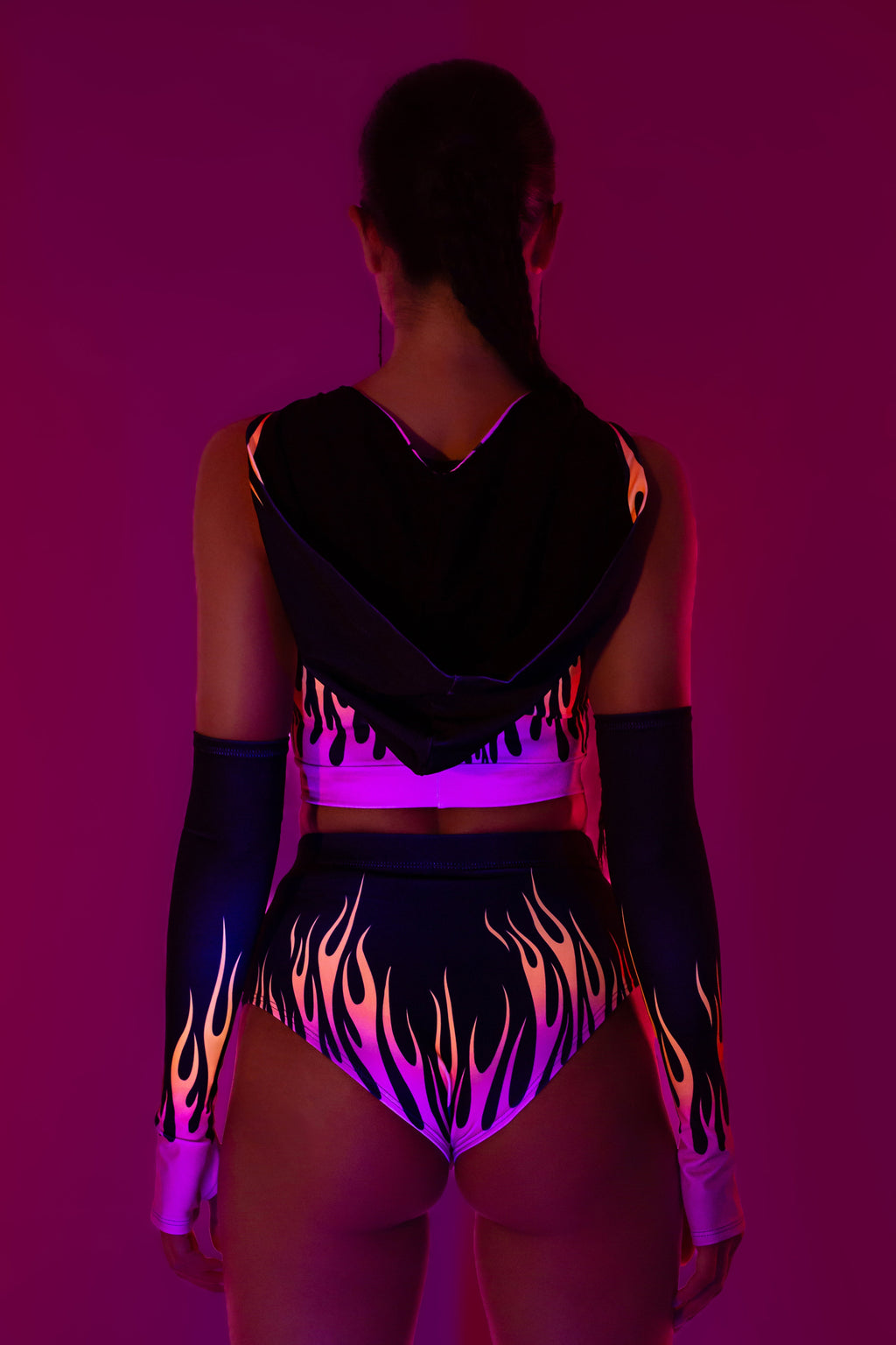 Firestarter Magenta Long Belt Hooded Top