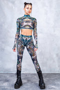 Vapor Trance Mesh 2 Piece Shrug Set