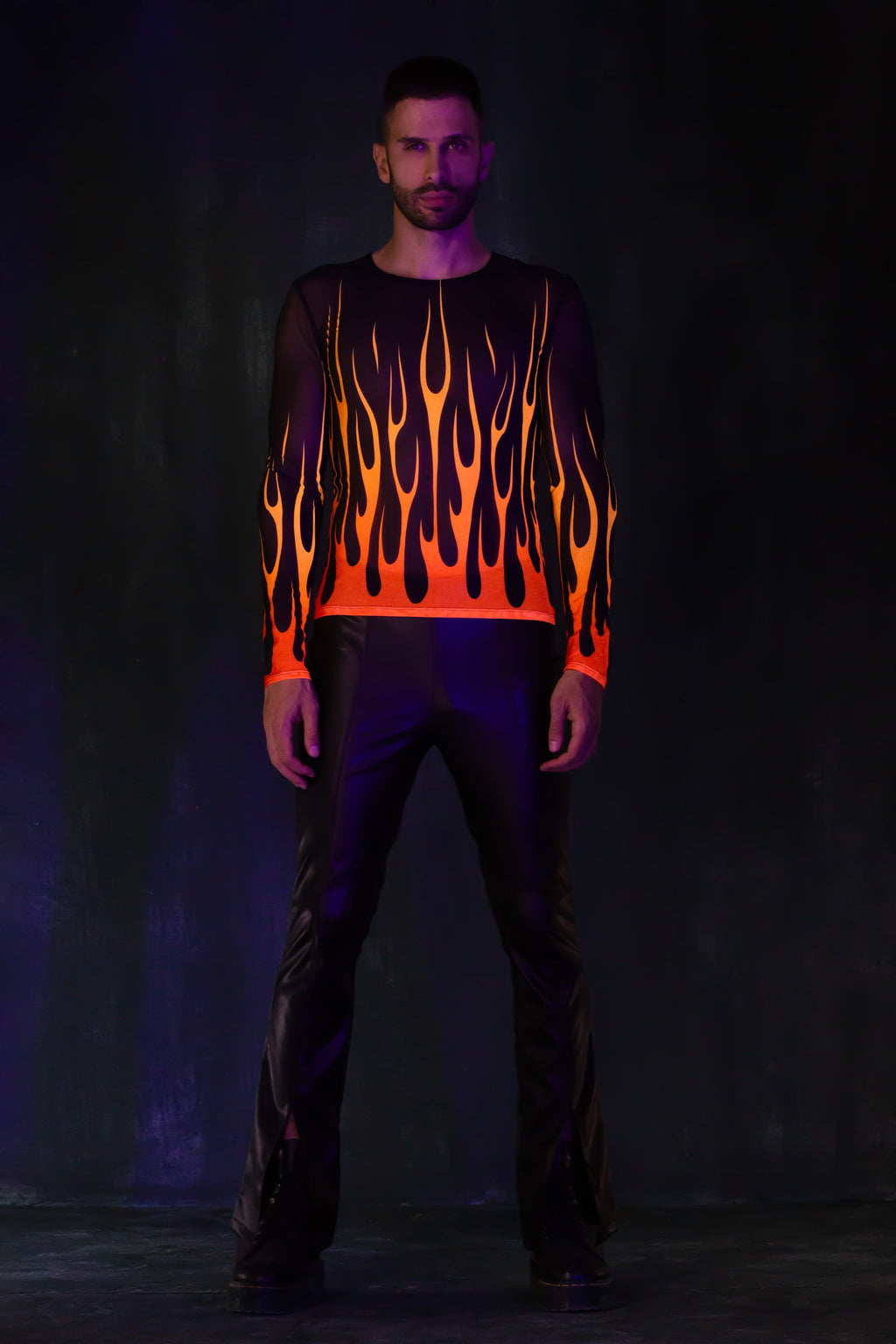 Firestarter Red Male Mesh Top