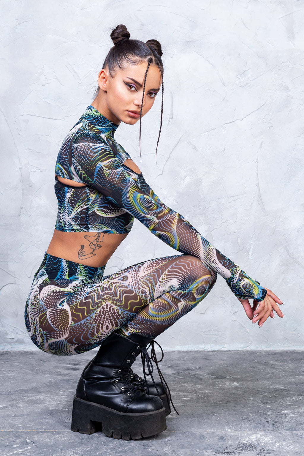 Vapor Trance Mesh 2 Piece Shrug Set