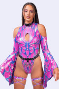 Flight Risk Rosy Flared Sleeve Bodysuit