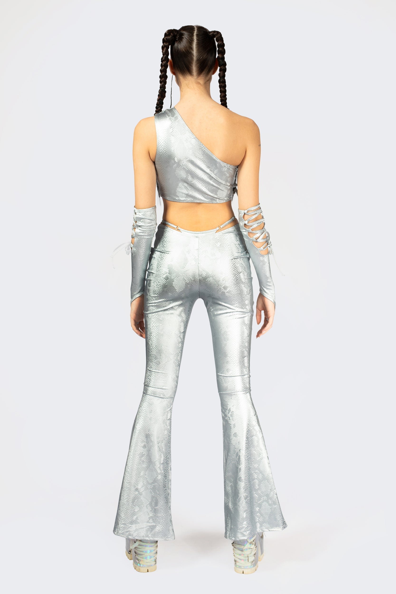 Hard To Get Lace Up One Shoulder Top