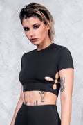 Back To Black Cutout Flora Tee