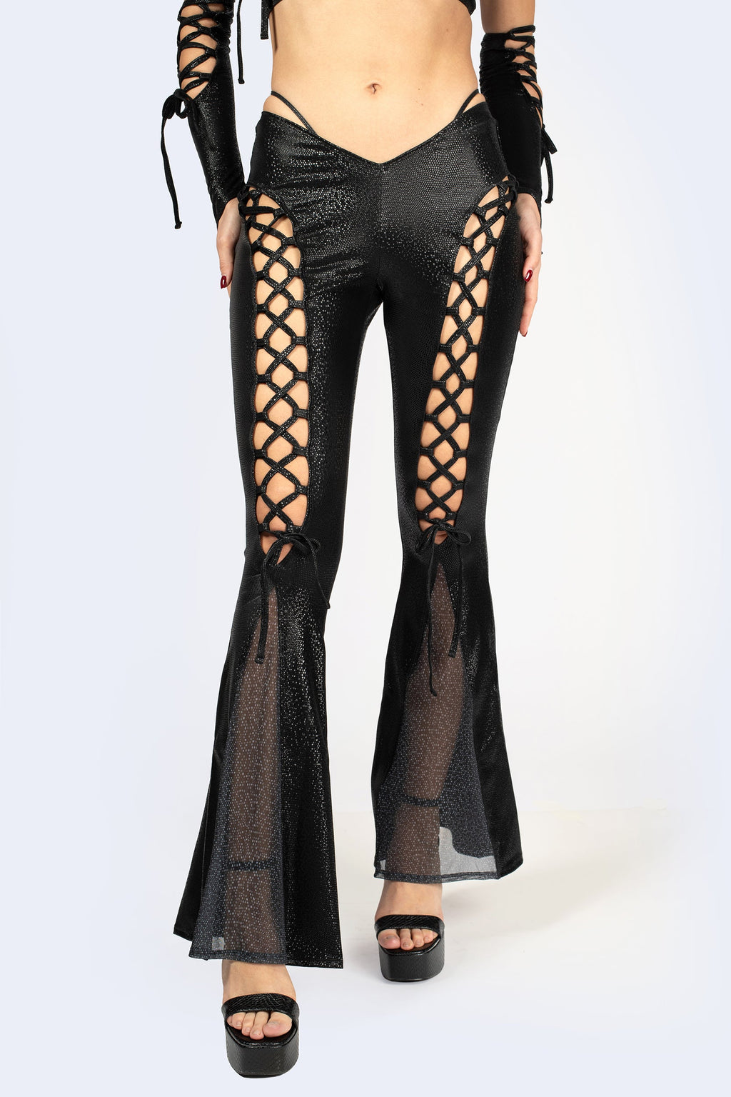 Bite Back Lace Up Halter Top and Pants Set