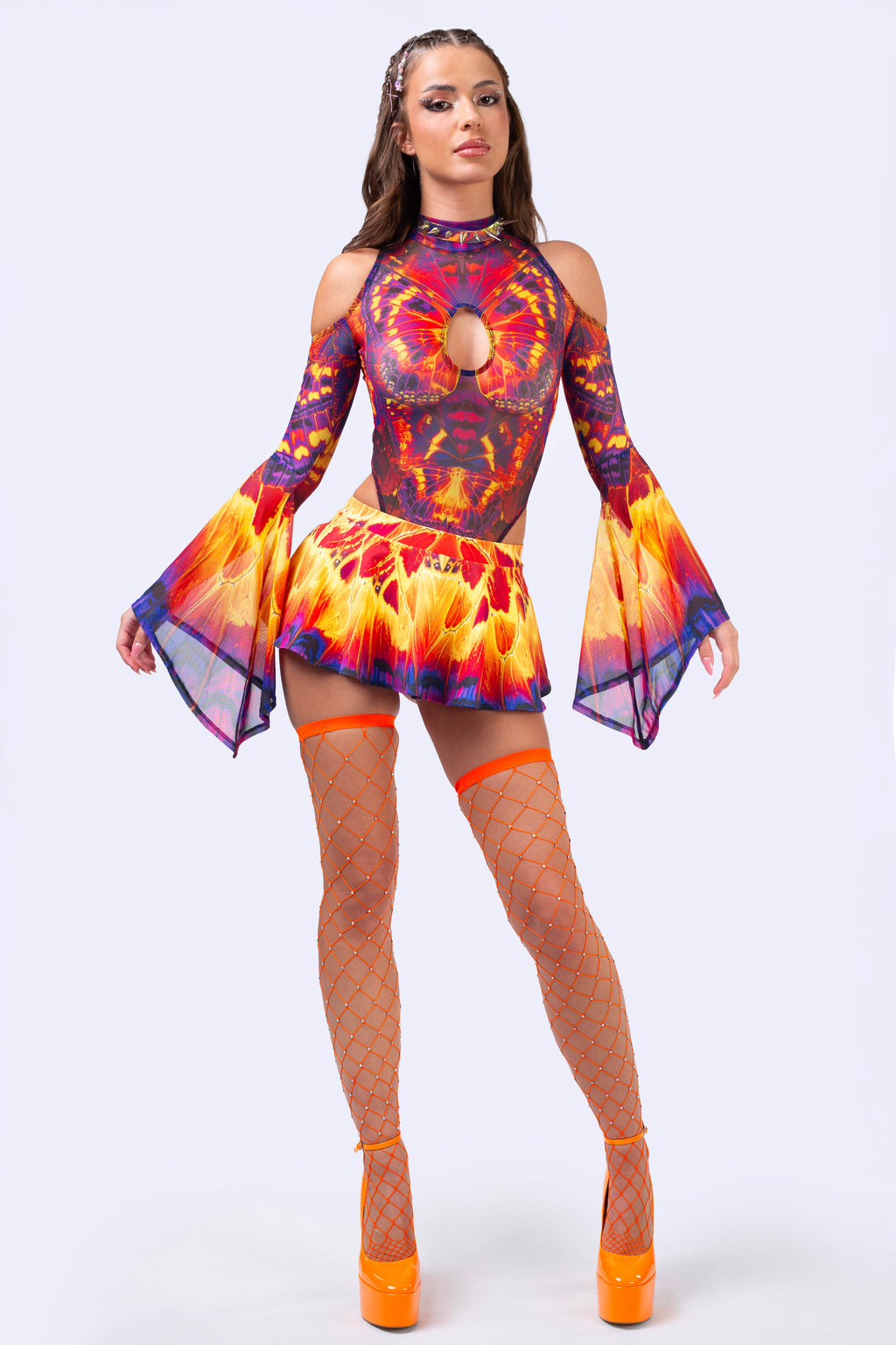 Solar Bloom Micro Skirt Set