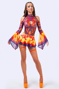 Solar Bloom Micro Skirt Set