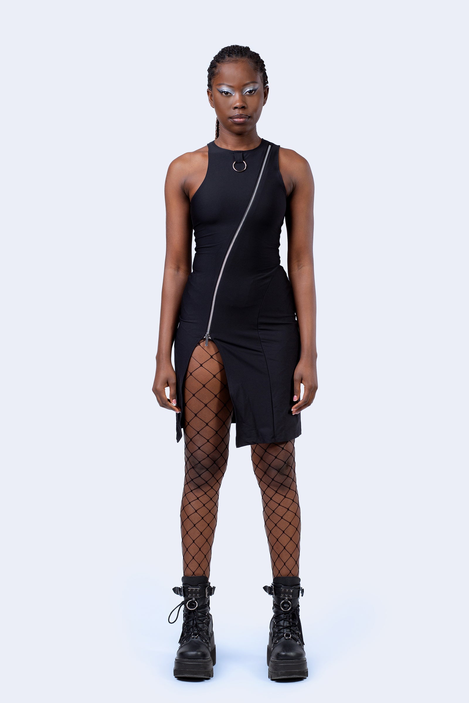 Moxie Zipper Slit Dress