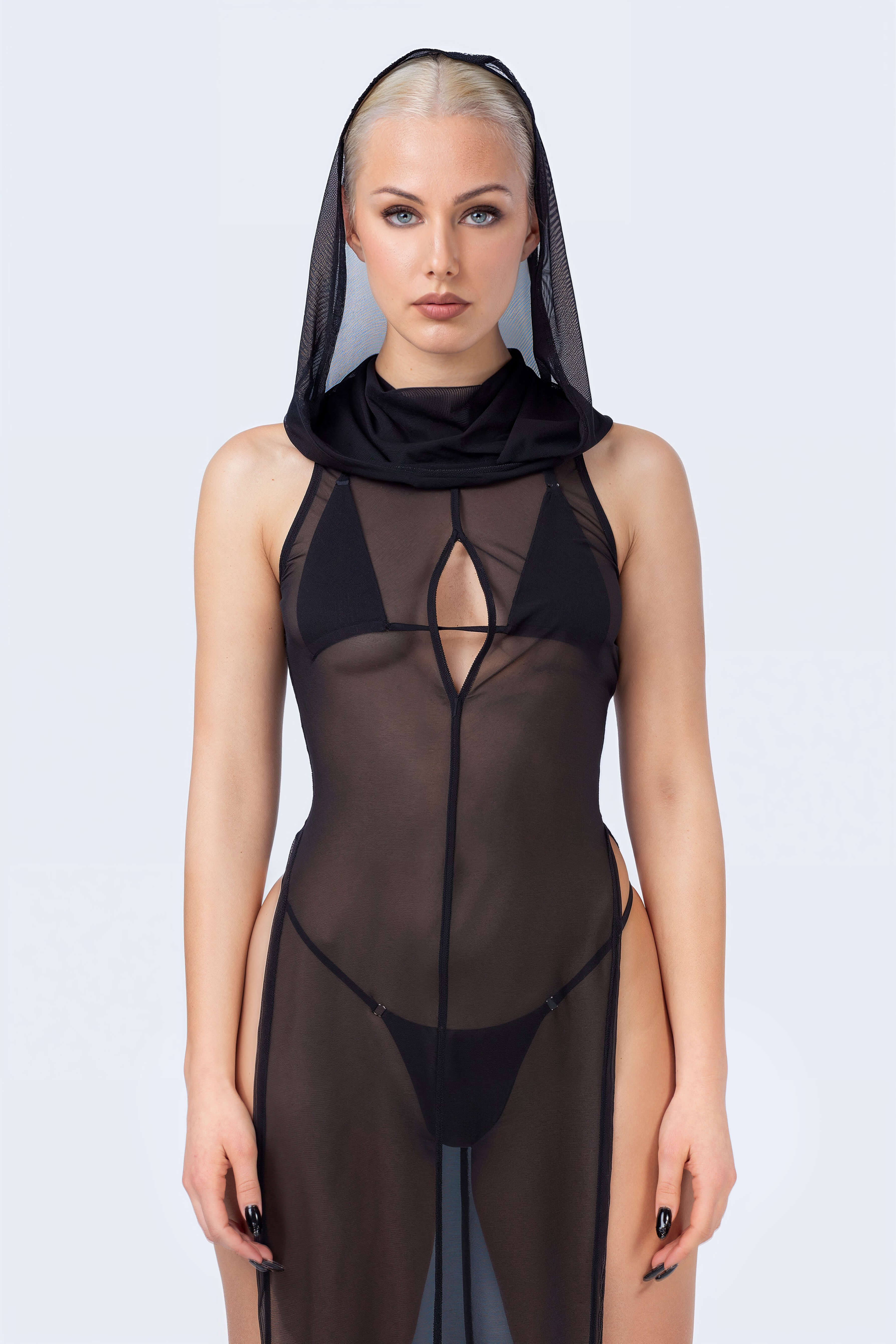 Sandstorm Hooded High Slit Dress