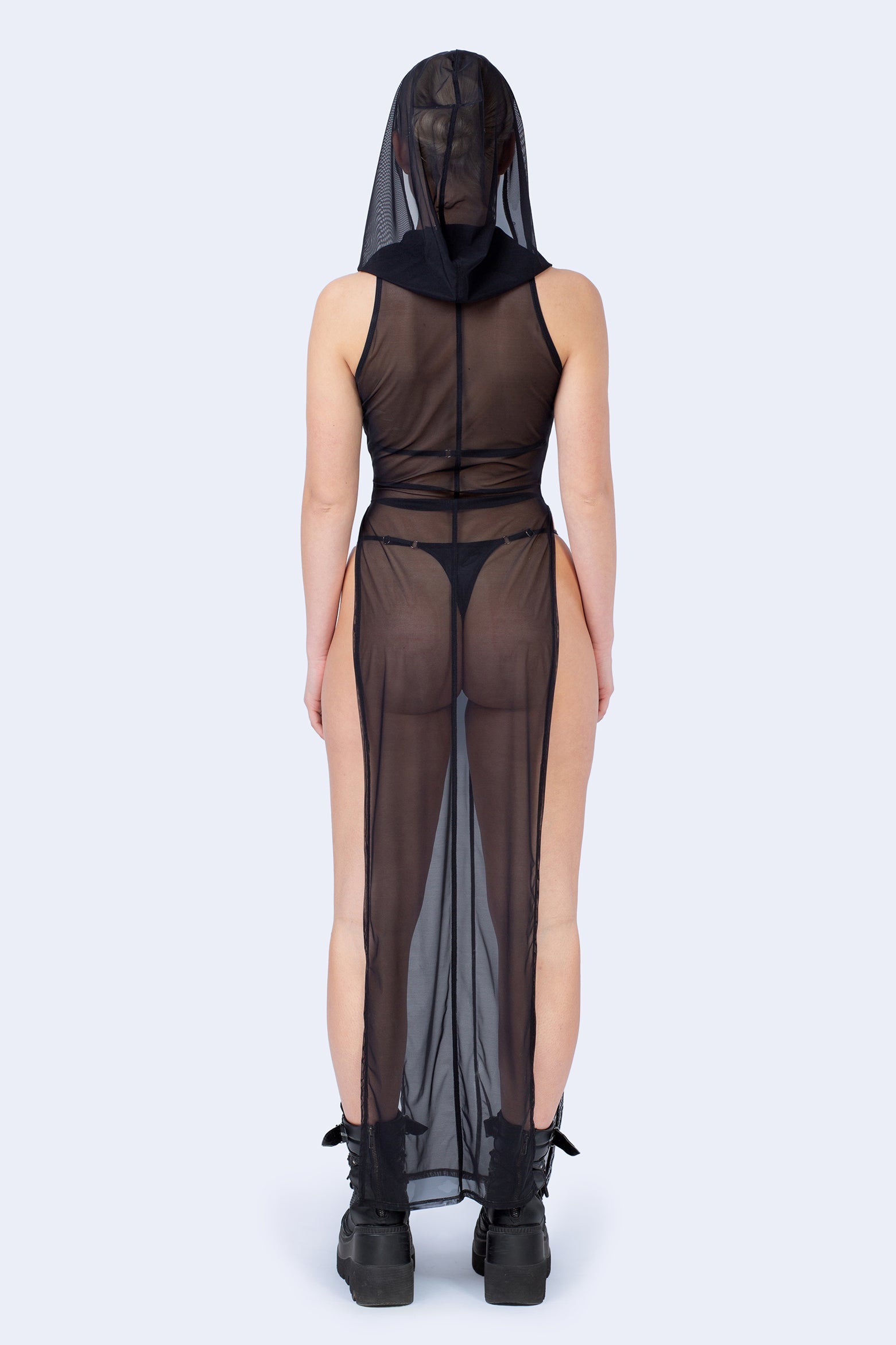 Sandstorm Hooded High Slit Dress