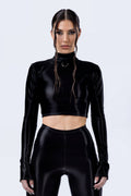 Starved For Glamour Long Sleeve Crop Top