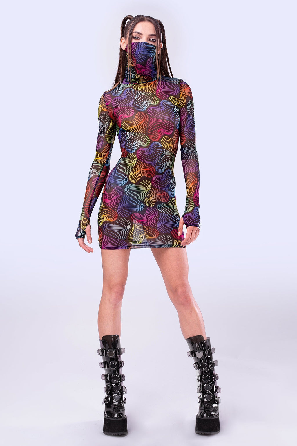 Wild Heartz Mesh High Neck Dress