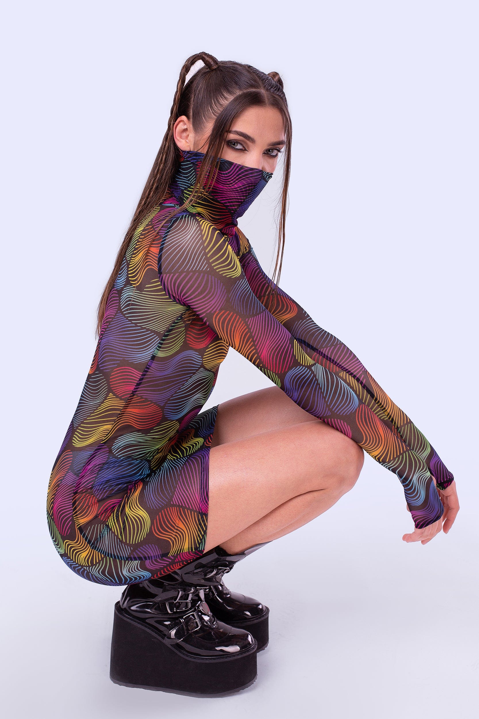 Wild Heartz Mesh High Neck Dress