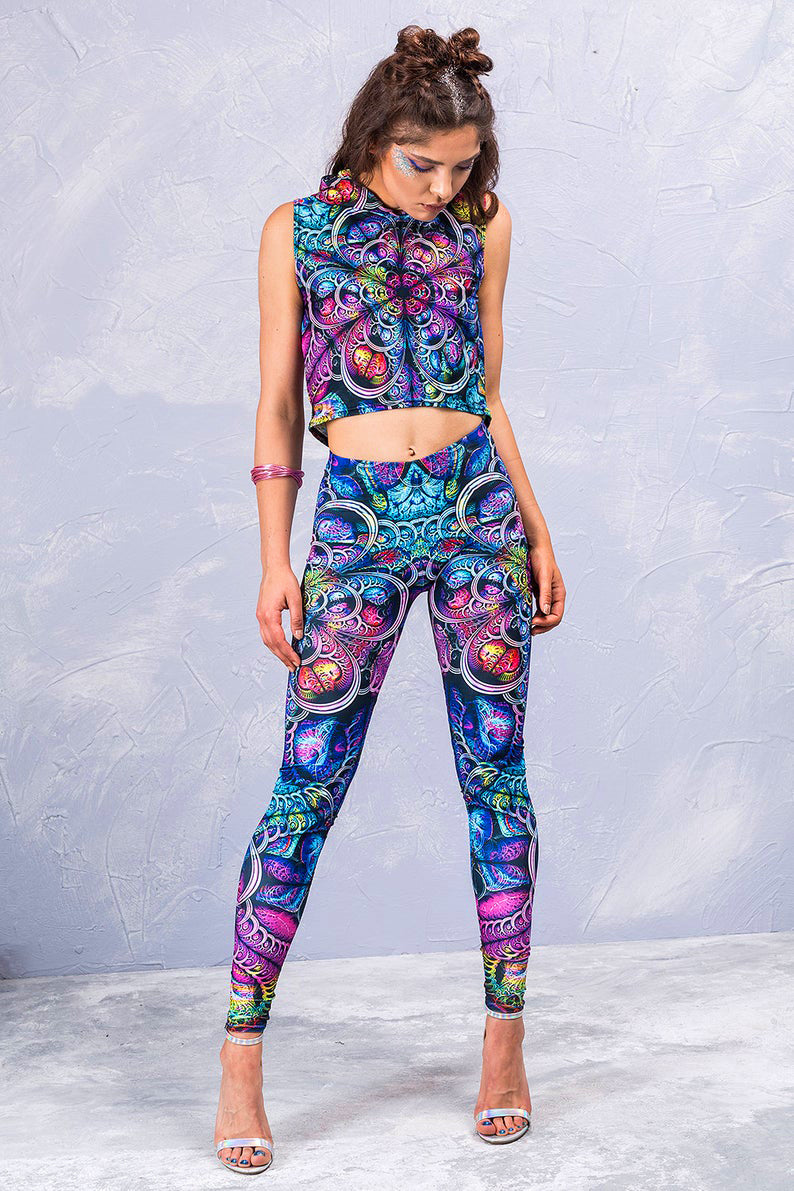 Blue Fractalz Leggings