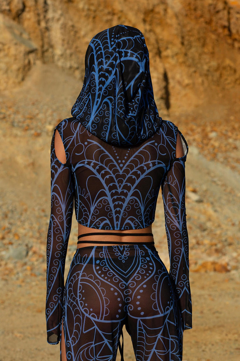 Blue Occult Hooded Mesh Set