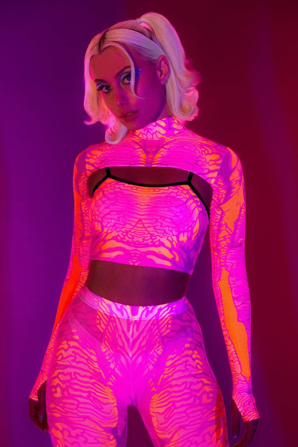 In The Flesh Mesh 2 Piece Shrug Set