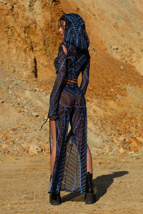 Blue Occult Hooded Mesh Set