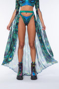 Mystic Peacock Open-Front Skirt