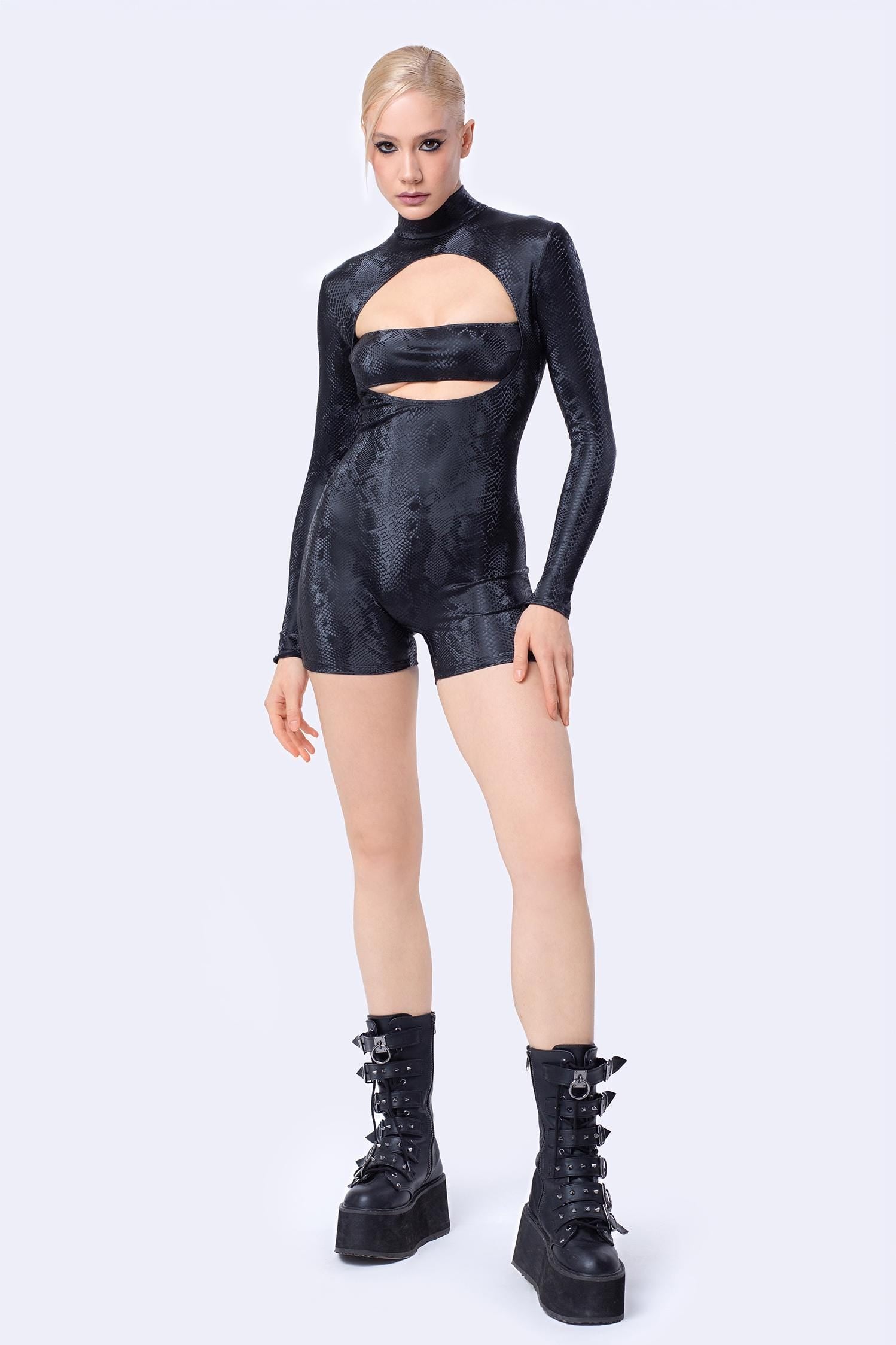 Predator Skin Keyhole Bandeau Romper