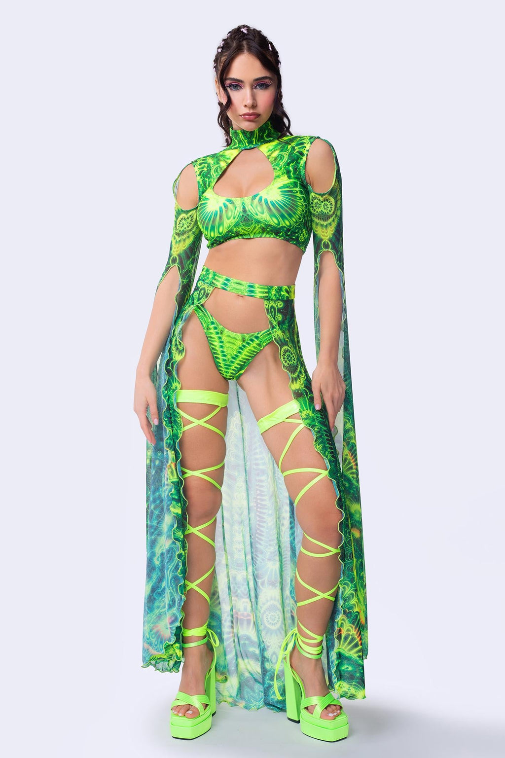 Gardens Of Paradise Open-Front Skirt