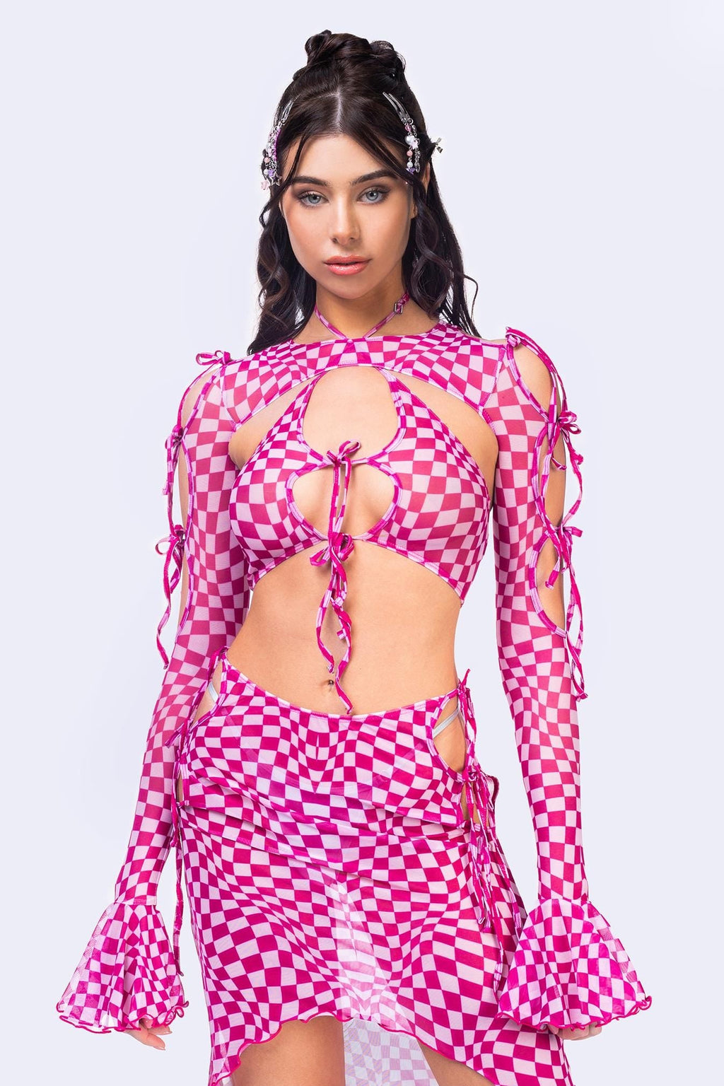 Checked Out Ribbon Skirt Set