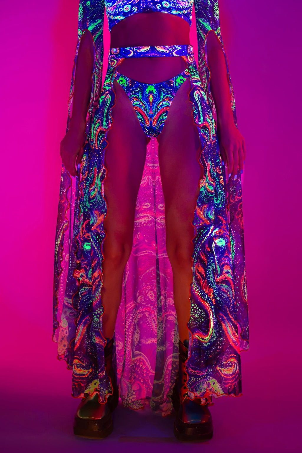 Cosmic Vortex Open-Front Skirt