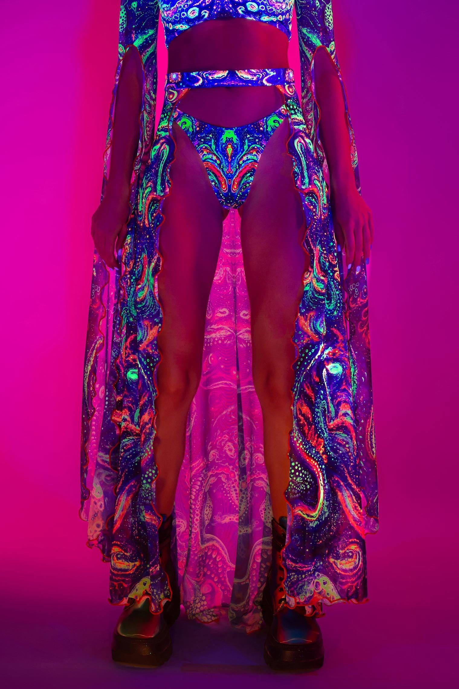 Cosmic Vortex Open-Front Skirt