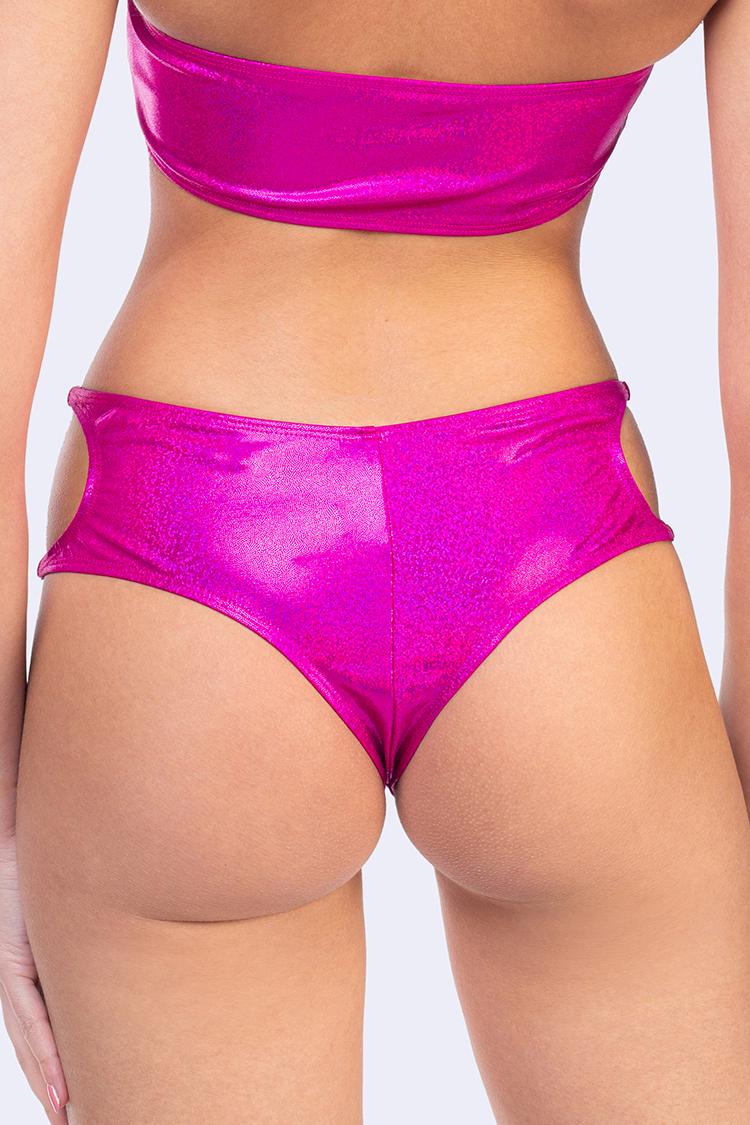 Funky Fuchsia Cutout Hipster Bikini Bottoms