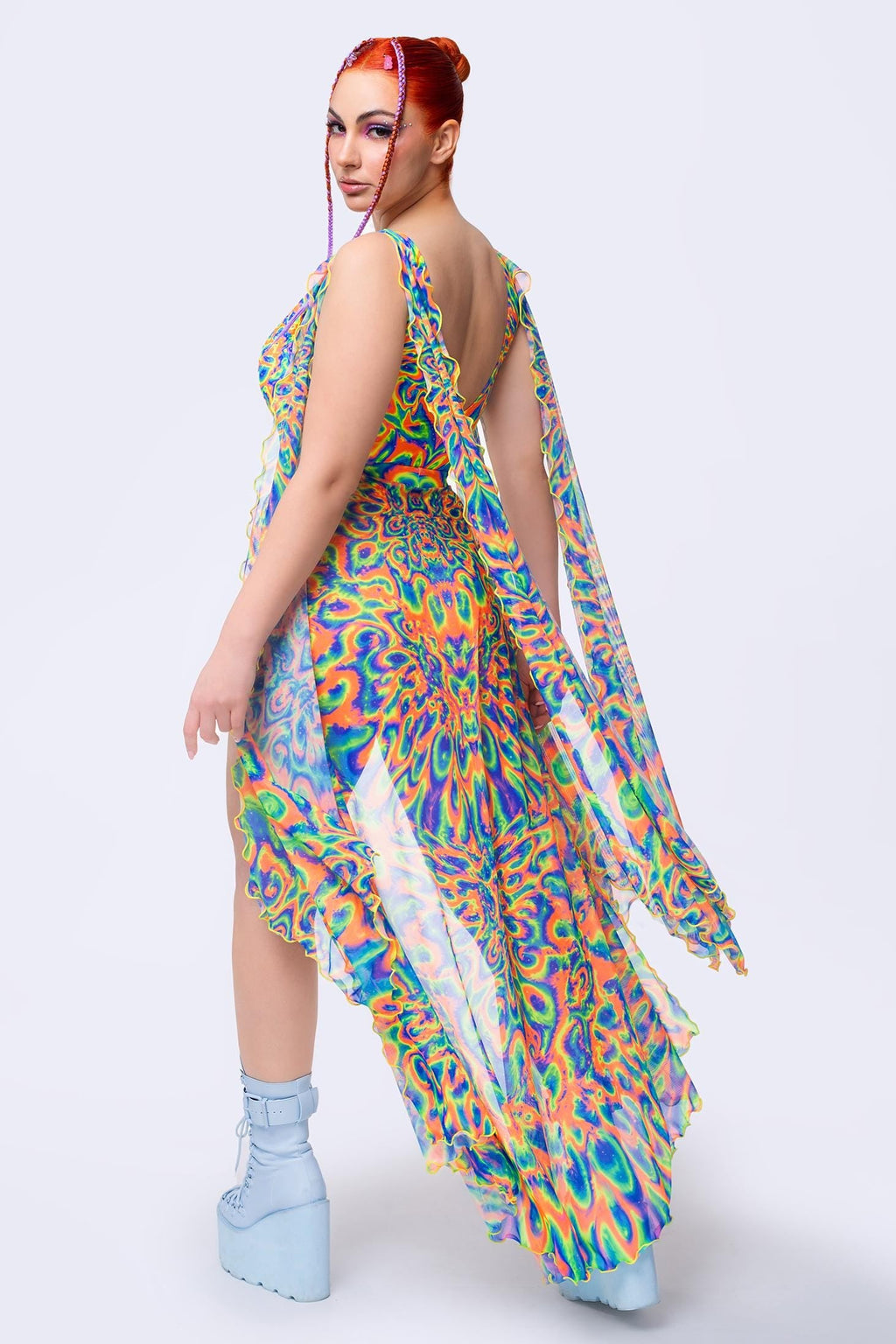 Tied & Dyed Open-Front Skirt