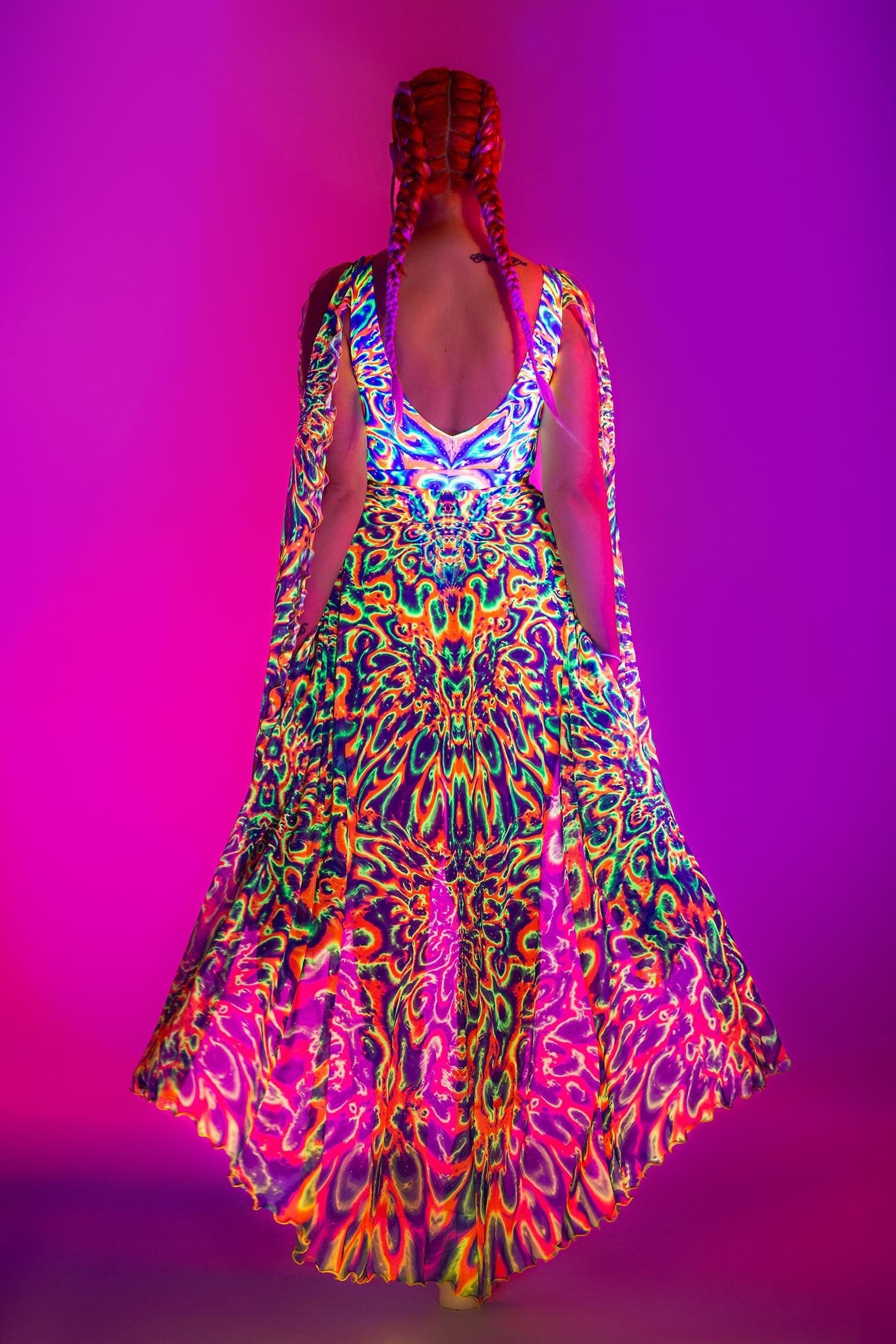 Tied & Dyed Open-Front Skirt