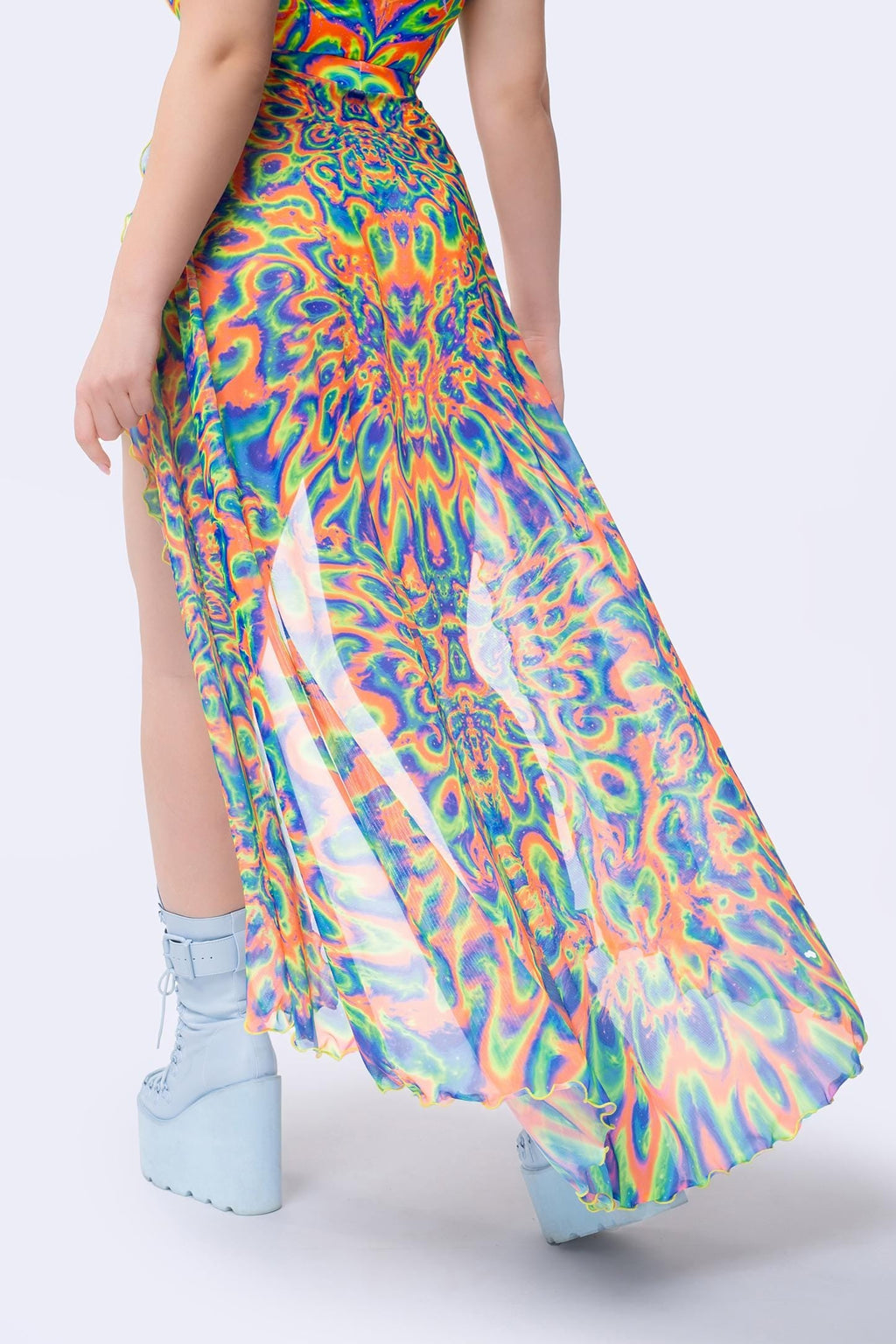 Tied & Dyed Open-Front Skirt