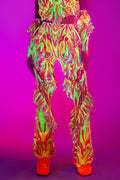 Psychedelic By Nature Ruffled Bell Bottom Pants