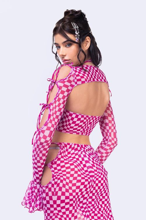 Checked Out 2-Piece Ribbon Top