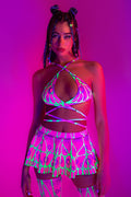 Fluttering Heights Magenta Wrapped Triangle Top