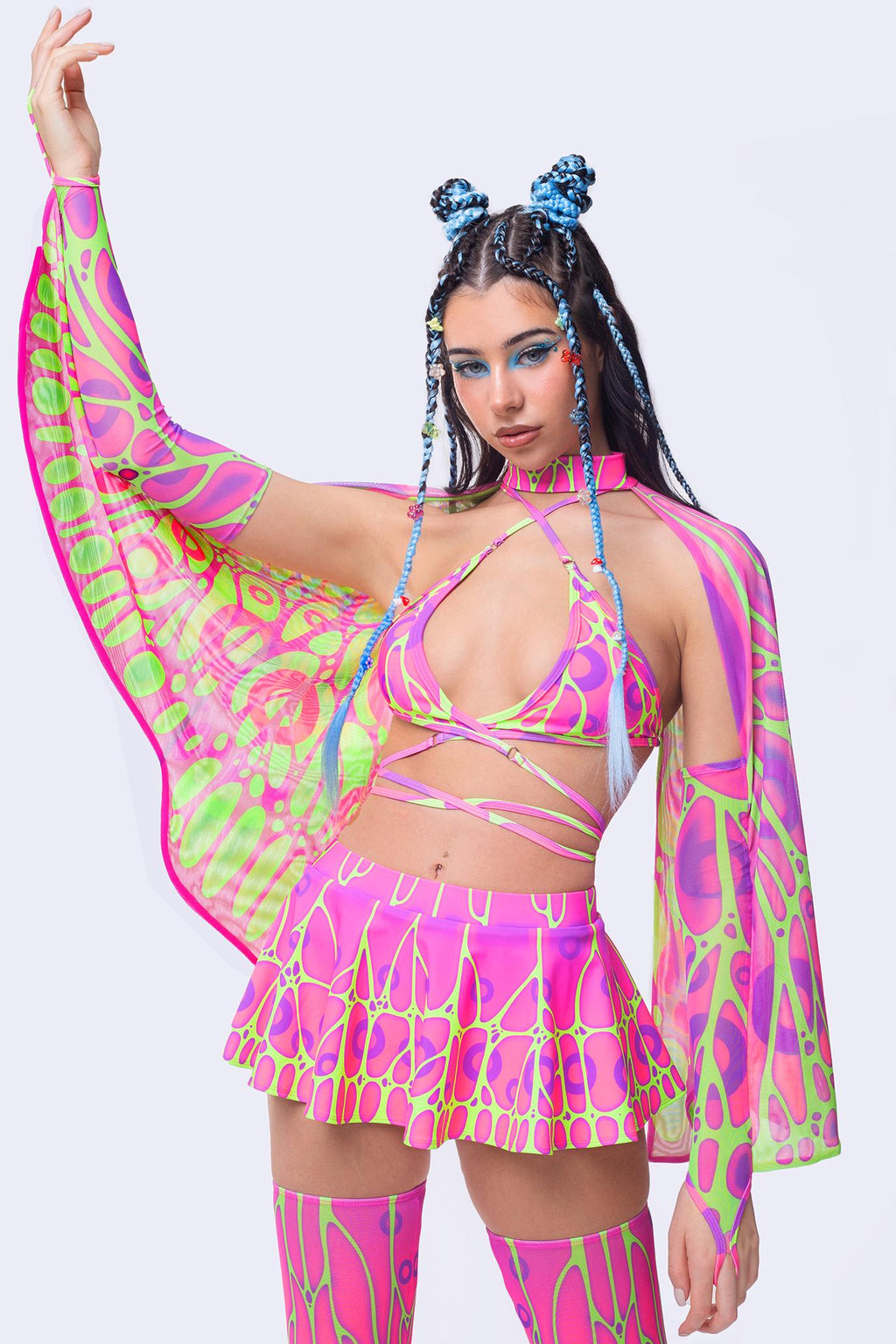 Fluttering Heights Magenta Wrapped Triangle Top